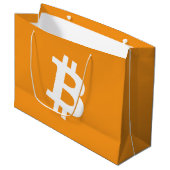 Grand Sac Cadeau Logo Bitcoin Cryptomonnaie (Devant Angle)