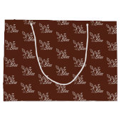 Grand Sac Cadeau Logo Blanc Brown foncé promotionnel Cadeau de Noël (Dos)