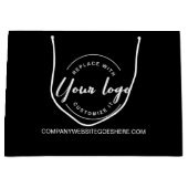 Grand Sac Cadeau Logo blanc et site Web Custom Business (Devant)