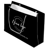 Grand Sac Cadeau Logo blanc et site Web Custom Business (Devant Angle)