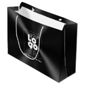 Grand Sac Cadeau Logo blanc sur métal noir brossé radial moderne (Devant Angle)