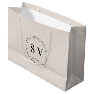 Grand Sac Cadeau Logo d'affaires minimaliste du salon de beauté du 