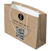 Grand Sac Cadeau Logo de l'entreprise de code QR marron Kraft rusti (Dos Angle)