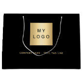 Grand Sac Cadeau logo de l'entreprise or noir (Devant)