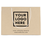Grand Sac Cadeau Logo de l'entreprise Rustic Kraft Professional Mod (Devant)