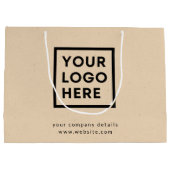 Grand Sac Cadeau Logo de l'entreprise Rustic Kraft Professional Mod (Dos)