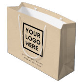 Grand Sac Cadeau Logo de l'entreprise Rustic Kraft Professional Mod (Dos Angle)