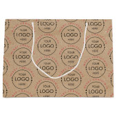 Grand Sac Cadeau Logo de société Kraft de Noël personnalisé (Devant)