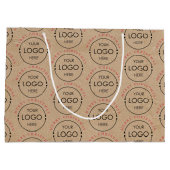 Grand Sac Cadeau Logo de société Kraft de Noël personnalisé (Dos)