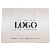 Grand Sac Cadeau Logo de société personnalisé chic dégradé de crème (Devant)