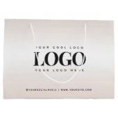 Grand Sac Cadeau Logo de société personnalisé chic dégradé de crème (Dos)