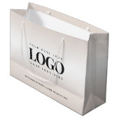 Grand Sac Cadeau Logo de société personnalisé chic dégradé de crème (Devant Angle)