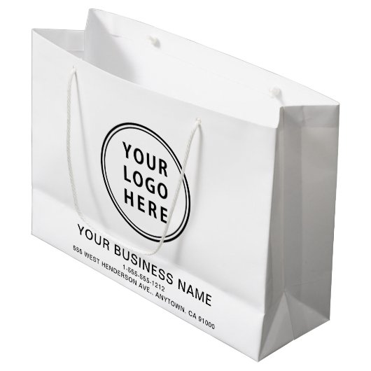 Grand Sac Cadeau Logo d'entreprise moderne (Devant Angle)