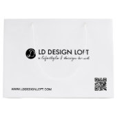 Grand Sac Cadeau Logo d'entreprise moderne Code QR modèle personnal (Devant)