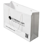 Grand Sac Cadeau Logo d'entreprise moderne Code QR modèle personnal (Devant Angle)