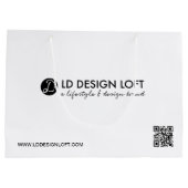 Grand Sac Cadeau Logo d'entreprise moderne Code QR modèle personnal (Dos)