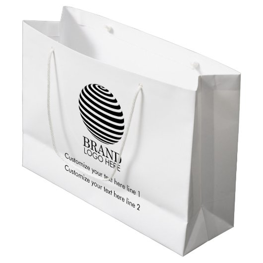 Grand Sac Cadeau Logo d'entreprise moderne sur mesure (Devant Angle)
