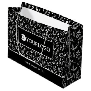 Grand Sac Cadeau Logo d'entreprise personnalisé élégant Noir d'entr