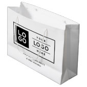 Grand Sac Cadeau Logo d'entreprise personnalisé noir et blanc (Devant Angle)