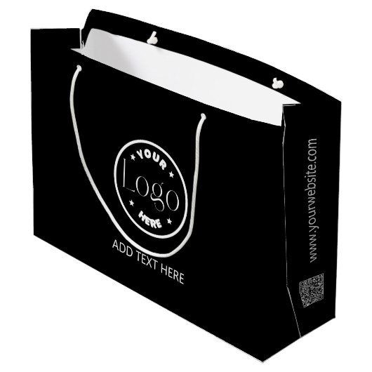 Grand Sac Cadeau Logo d'entreprise Professionnel | Code QR (Dos Angle)