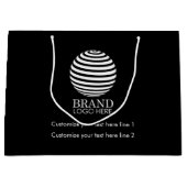 Grand Sac Cadeau Logo d'entreprise sur mesure noir (Devant)