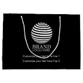 Grand Sac Cadeau Logo d'entreprise sur mesure noir (Dos)