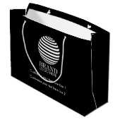 Grand Sac Cadeau Logo d'entreprise sur mesure noir (Dos Angle)