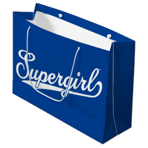 Grand Sac Cadeau Logo du nom étoilé Supergirl Baseball