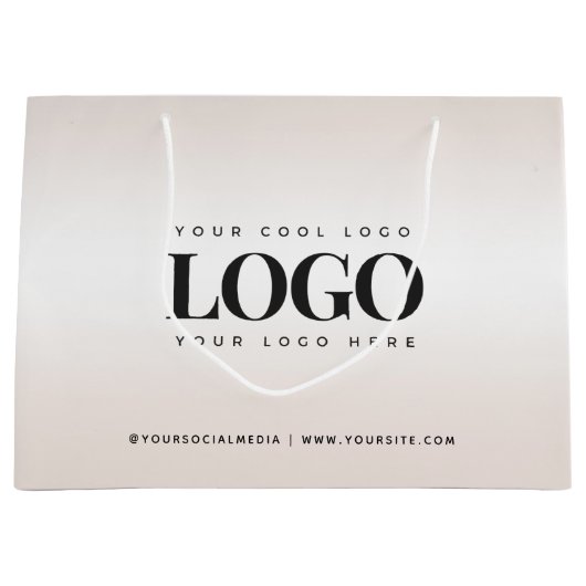 Grand Sac Cadeau Logo élégant et personnalisé de l'entreprise avec (Devant)