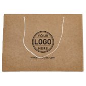 Grand Sac Cadeau Logo Entreprise Entreprise Rustique Kraft (Devant)