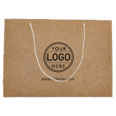 Grand Sac Cadeau Logo Entreprise Entreprise Rustique Kraft (Dos)