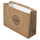 Grand Sac Cadeau Logo Entreprise Entreprise Rustique Kraft (Dos Angle)