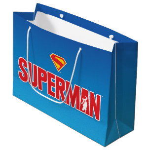 Grand Sac Cadeau Logo gras Superman classique