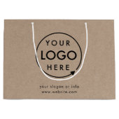 Grand Sac Cadeau Logo Kraft Rustique | Professionnel Moderne des Af (Devant)