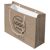 Grand Sac Cadeau Logo Kraft Rustique | Professionnel Moderne des Af (Devant Angle)