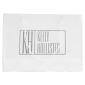 Grand Sac Cadeau Logo Moderne Grey Initiales & Nom (Dos)