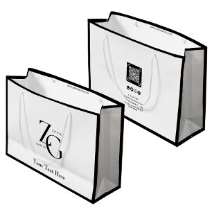 Grand Sac Cadeau Logo personnalisé d'entreprise moderne Code QR m