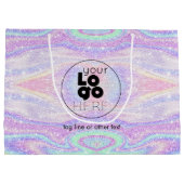 Grand Sac Cadeau Logo Personnalisé Iridescente Parties scintillant  (Dos)