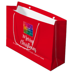 Grand Sac Cadeau Logo promotionnel de l'entreprise Joyeux Noël