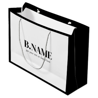 Grand Sac Cadeau Logo promotionnel simple et minimaliste pour les e