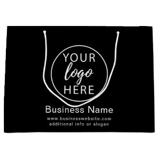 Grand Sac Cadeau Logo simple Black Custom Business
