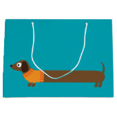 Grand Sac Cadeau Longue illustration mignonne de teckel (Devant)