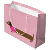 Grand Sac Cadeau Longue illustration mignonne de teckel (Dos Angle)