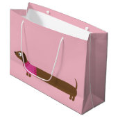 Grand Sac Cadeau Longue illustration mignonne de teckel (Devant Angle)