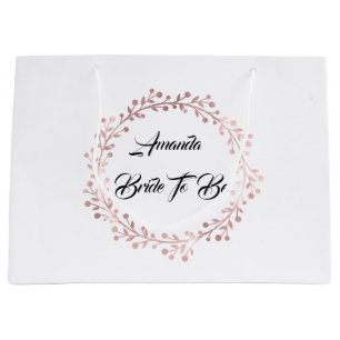 Grand Sac Cadeau L'or de rose blanc rougissent mariage de Fête de