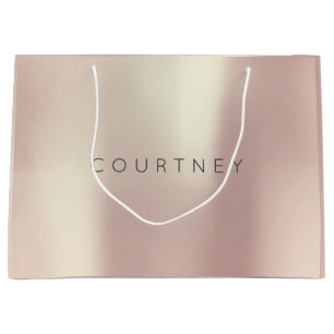 Grand Sac Cadeau L'or rose de COURTNEY rougissent cadeau minimal