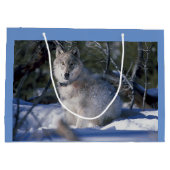 Grand Sac Cadeau Loup d'hiver (Dos)