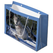 Grand Sac Cadeau Loup d'hiver (Devant Angle)