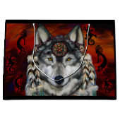 GRAND SAC CADEAU LOUP GRIS (Devant)