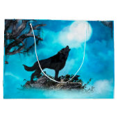 Grand Sac Cadeau Loup impressionnant (Dos)